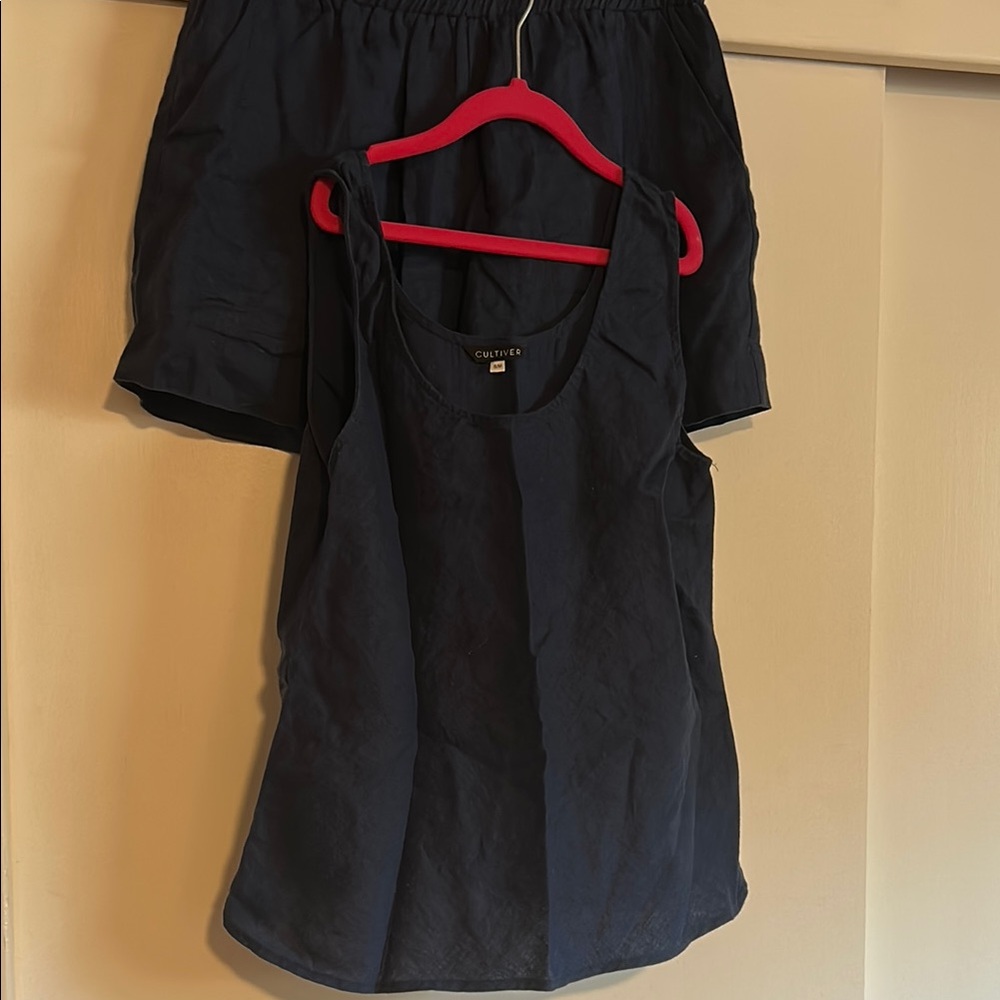 Cultiver Linen Tank & Short Set